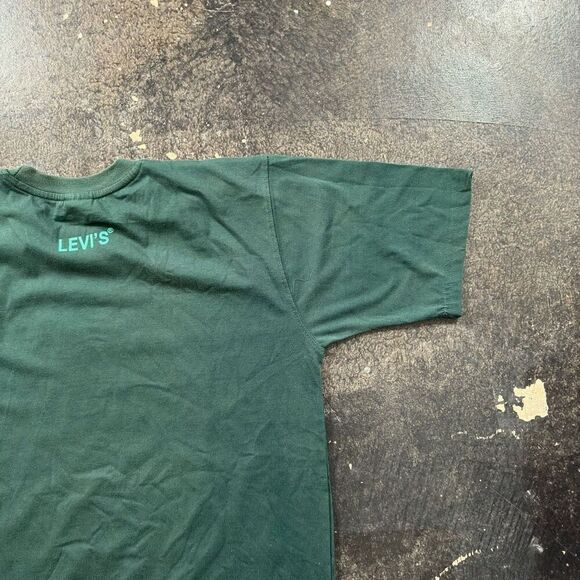 Vtg Levi’s Red Tab Green Short Sleeve T-Shirt Embroidered Logo Mens 2XL Read Bio - Picture 9 of 16